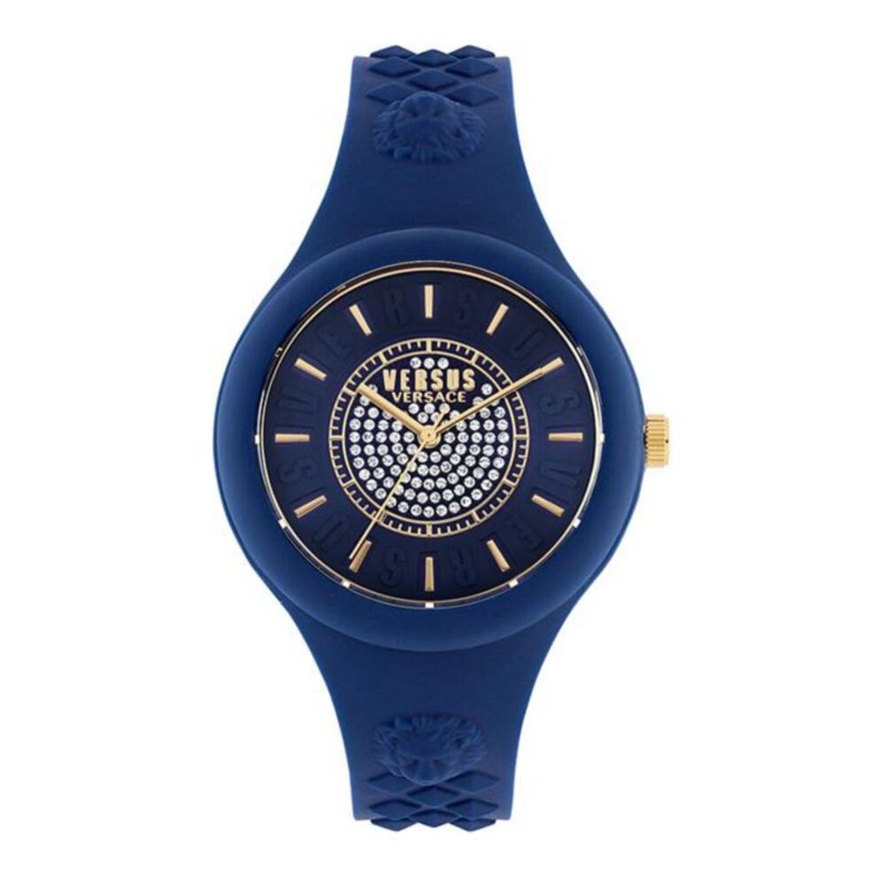 Versus Versace  Fire Island Crystal Strap Watch Blue Womens